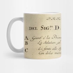 Vivaldi | Spring, original handwritten text by Antonio Vivaldi | The four Seasons Mug